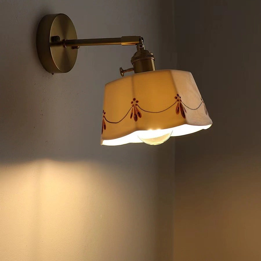 Octagonal Trapezoidal Firework Printed Wall Lamp