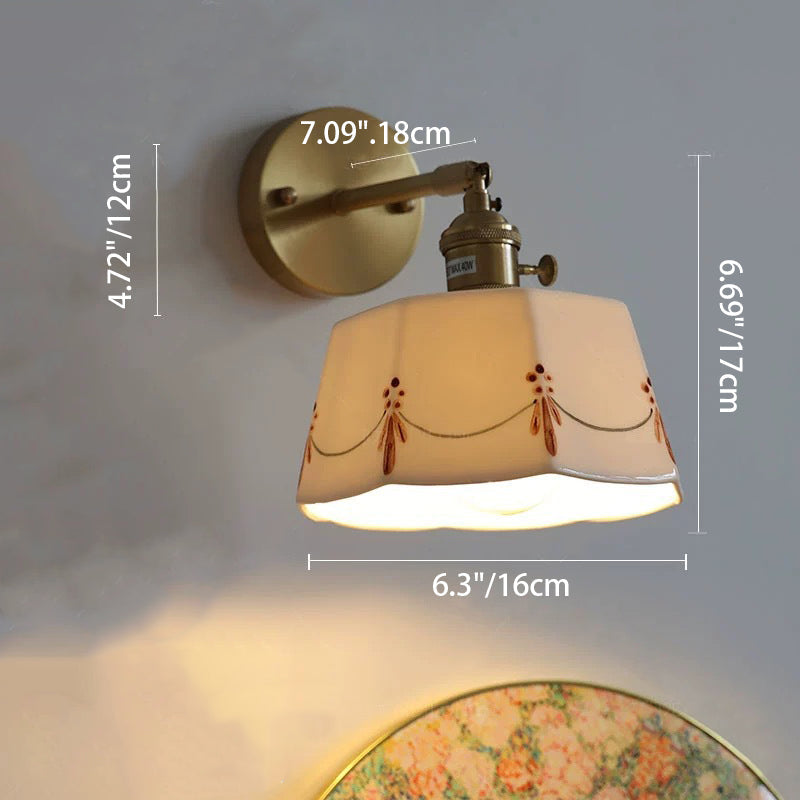 Octagonal Trapezoidal Firework Printed Wall Lamp