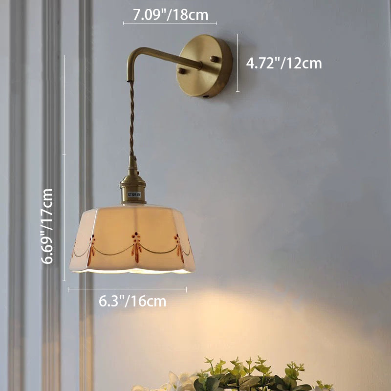 Octagonal Trapezoidal Firework Printed Wall Lamp