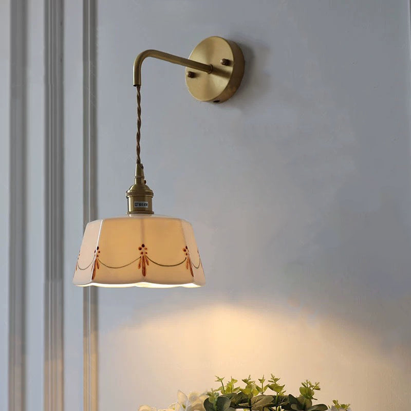 Octagonal Trapezoidal Firework Printed Wall Lamp
