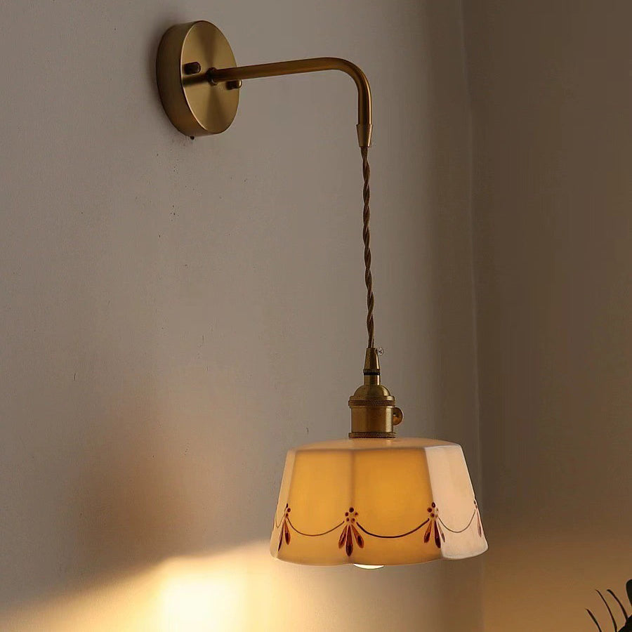 Octagonal Trapezoidal Firework Printed Wall Lamp
