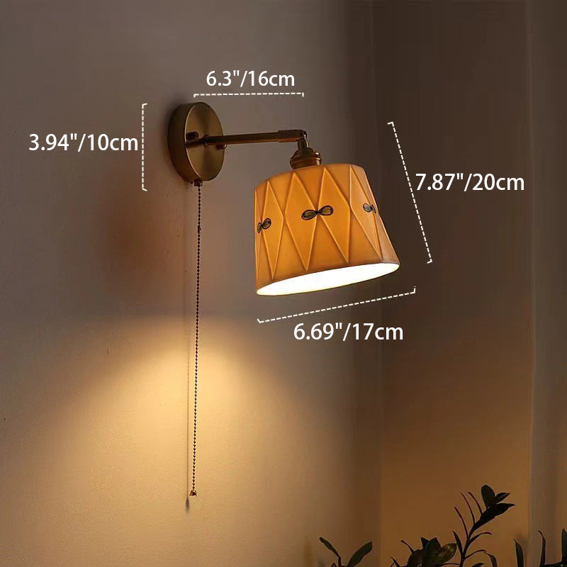 Round Bow Diamond Print Wall Lamp