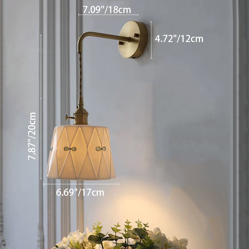 Round Bow Diamond Print Wall Lamp