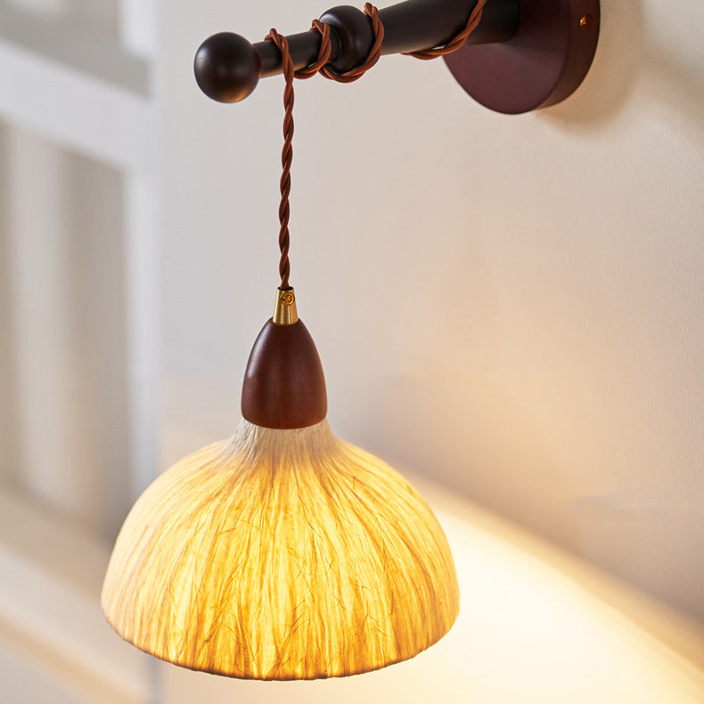 Round Dome Handmade Rice Wall Lamp