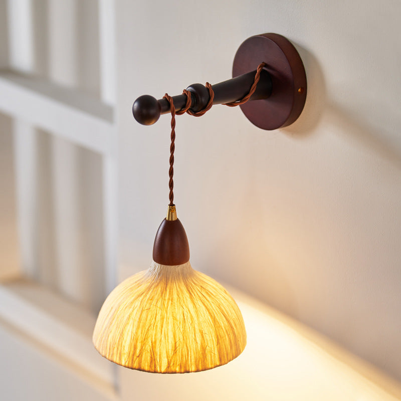 Round Dome Handmade Rice Wall Lamp