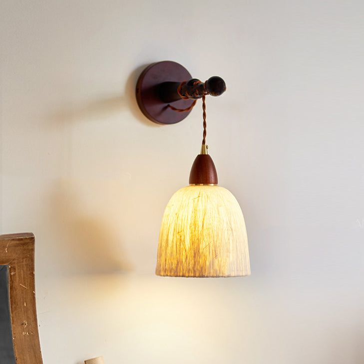 Round Dome Handmade Rice Wall Lamp