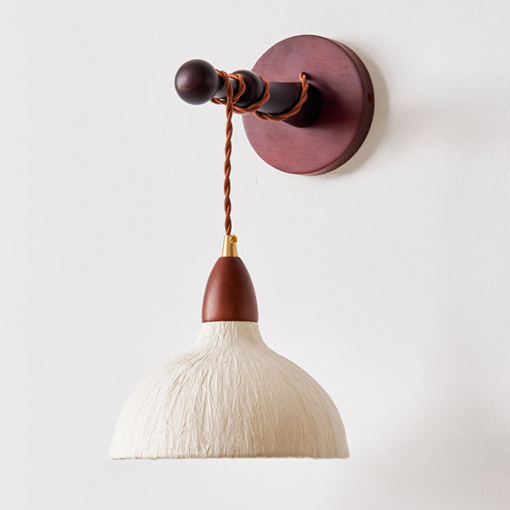 Round Dome Handmade Rice Wall Lamp