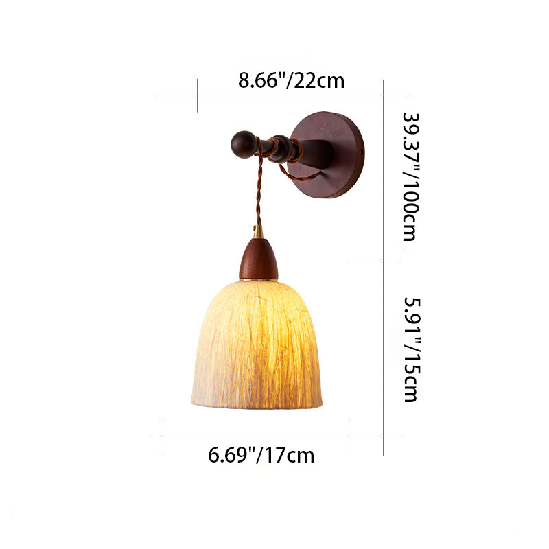 Round Dome Handmade Rice Wall Lamp