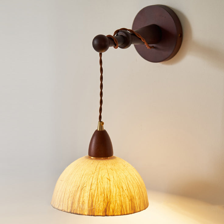 Round Dome Handmade Rice Wall Lamp