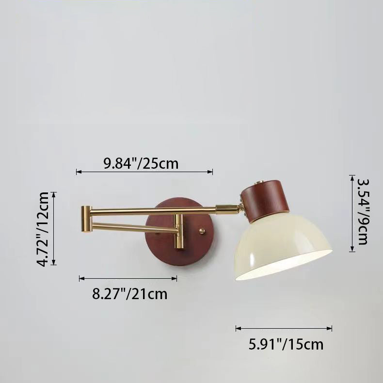 Swingable Globe Cylinder Dome Wall Lamp