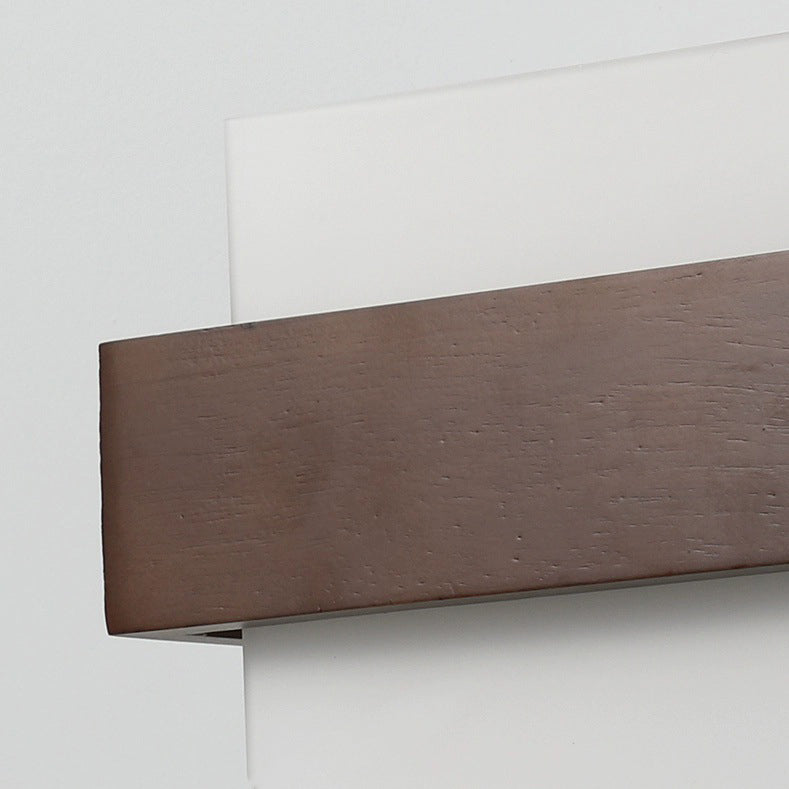 Square Rectangle Wood Glass Wall Lamp