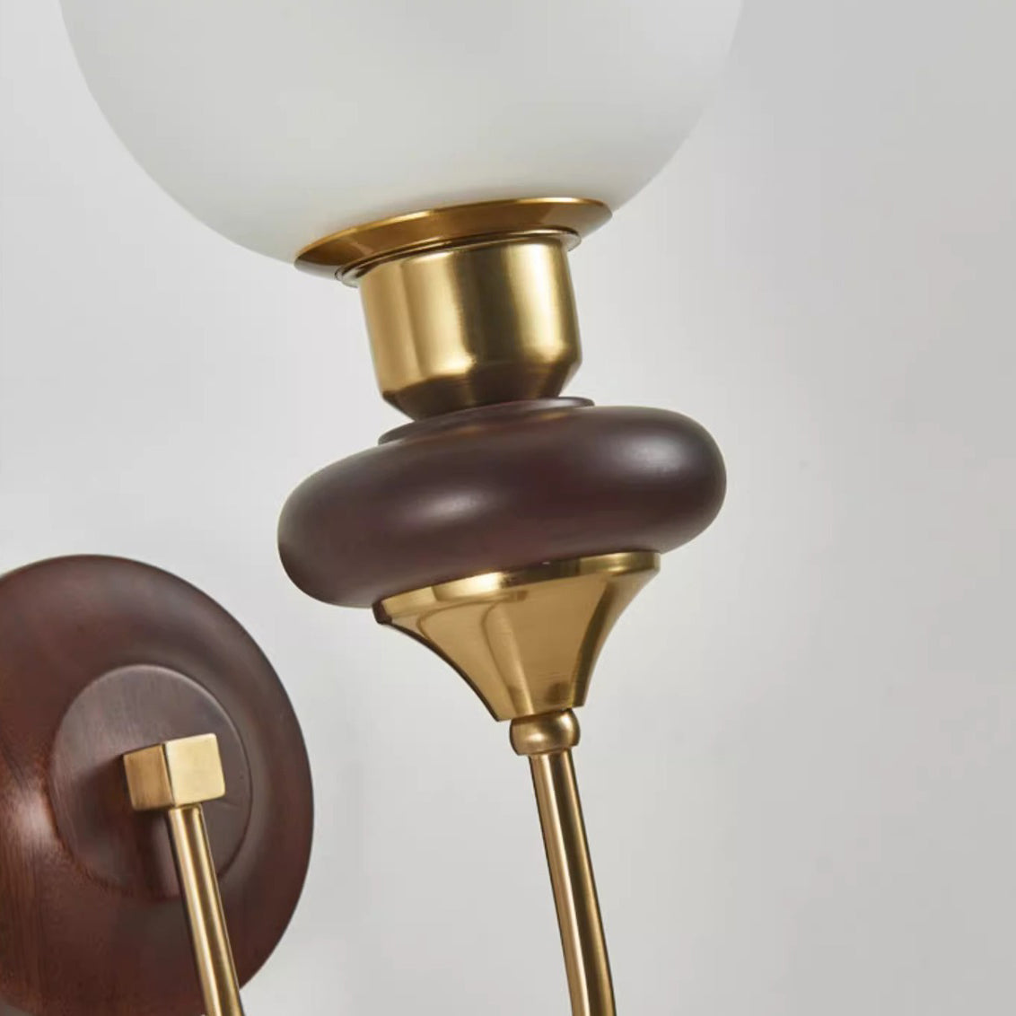 Curved Pole Sphere Globe Wall Lamp