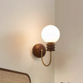 Curved Pole Globe Cylinder Wall Lamp
