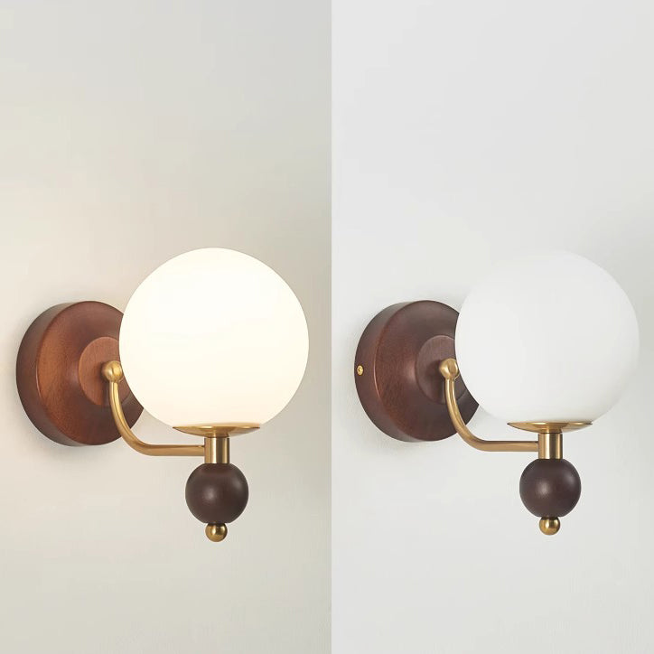 Curved Pole Globe Cylinder Wall Lamp