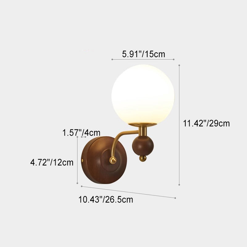 Curved Pole Globe Cylinder Wall Lamp