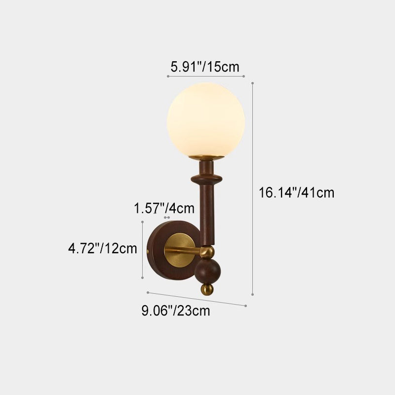 Curved Pole Globe Cylinder Wall Lamp