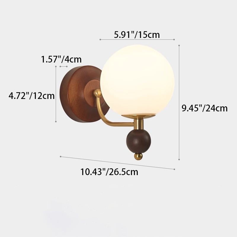 Curved Pole Globe Cylinder Wall Lamp