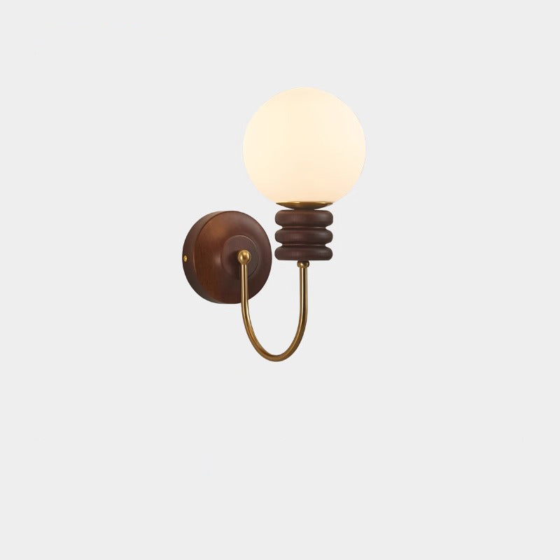 Curved Pole Globe Cylinder Wall Lamp
