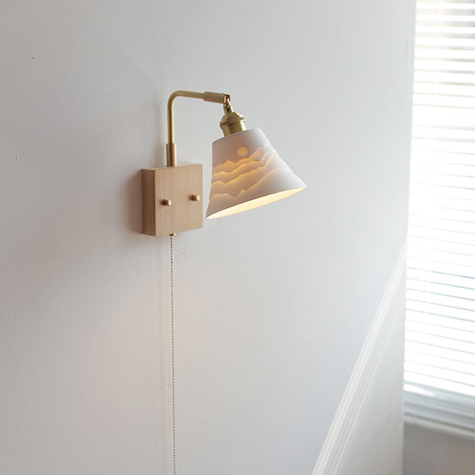 Rotatable Straight Pole Globe Wall Lamp