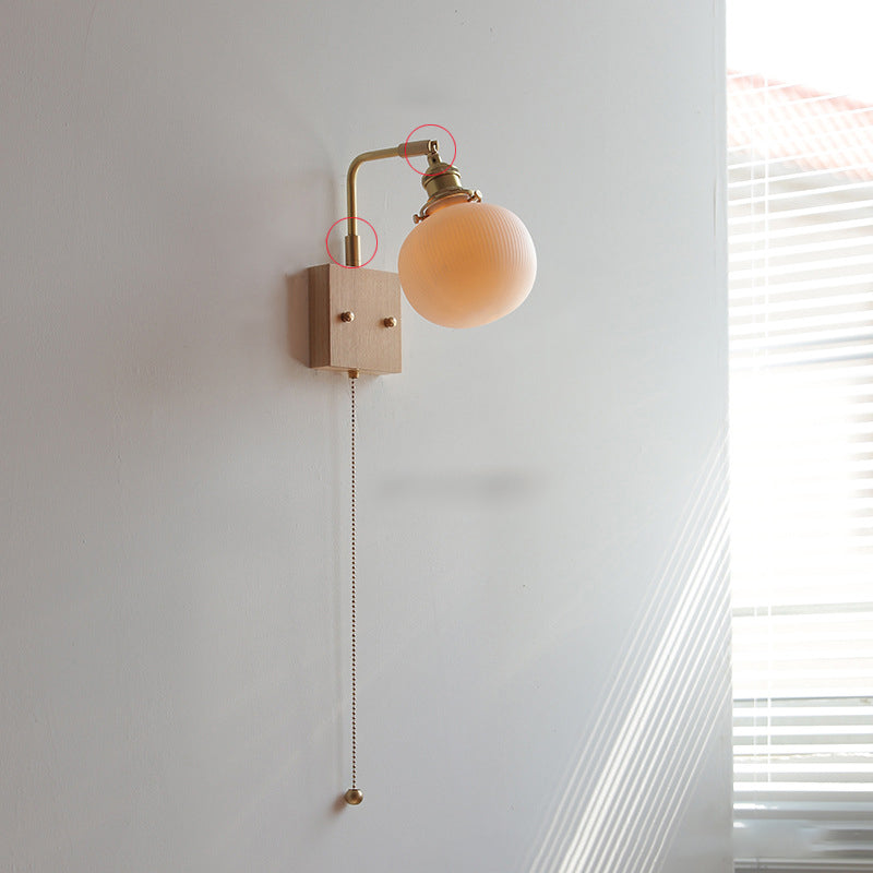 Rotatable Straight Pole Globe Wall Lamp