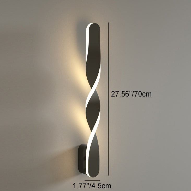 Spiral Twist Long Iron Wall Lamp