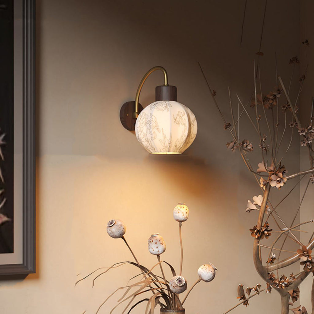Curved Pole Round Ball Wall Lamp