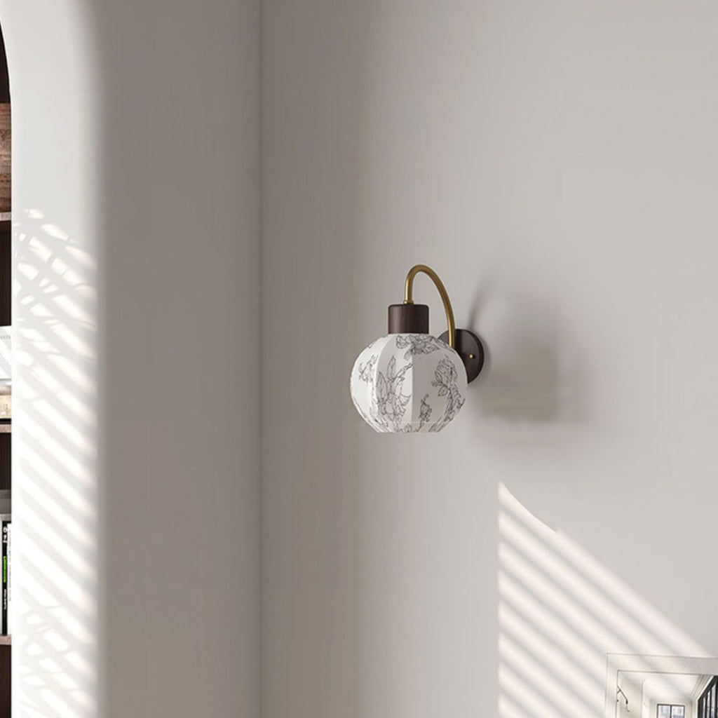 Curved Pole Round Ball Wall Lamp