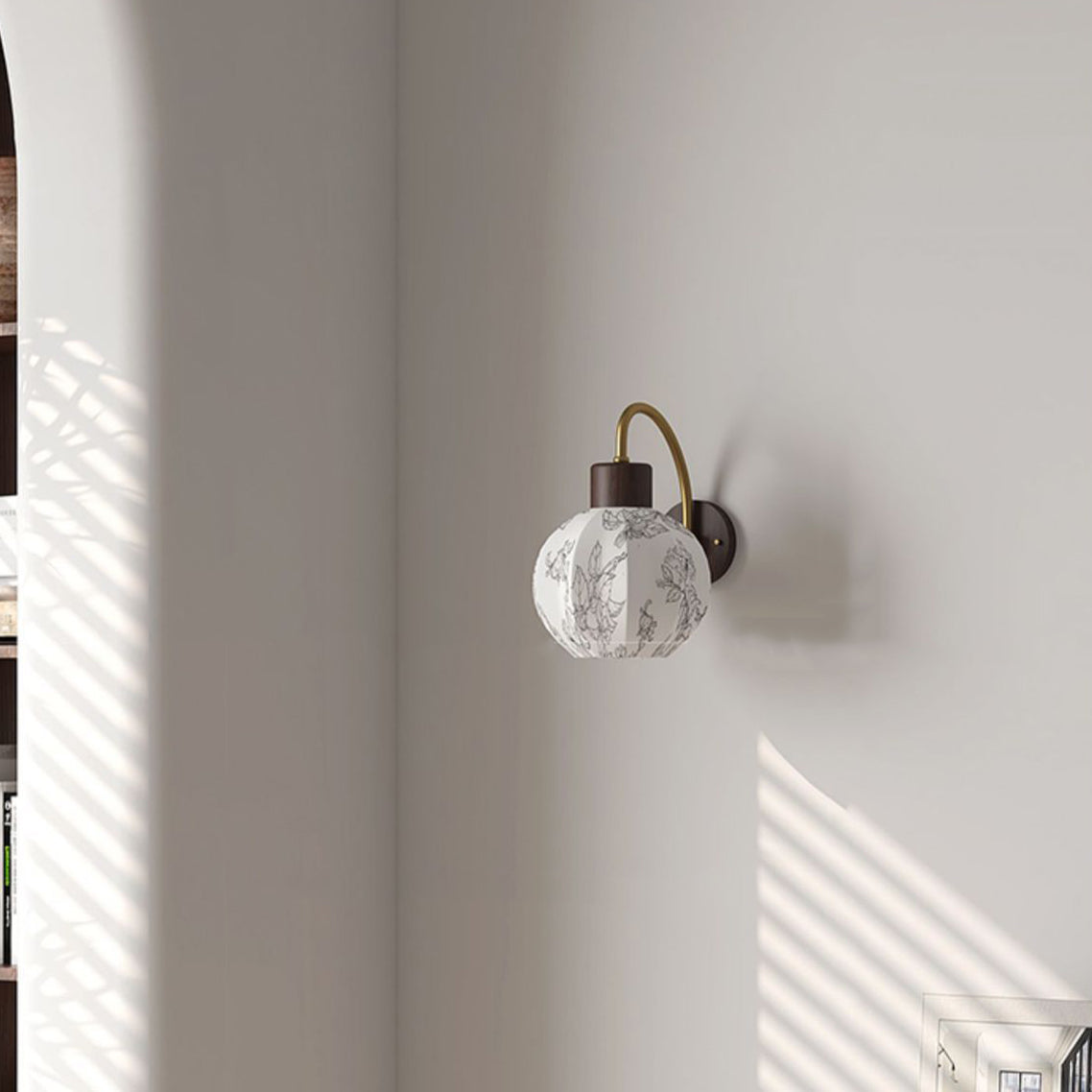 Curved Pole Round Ball Wall Lamp