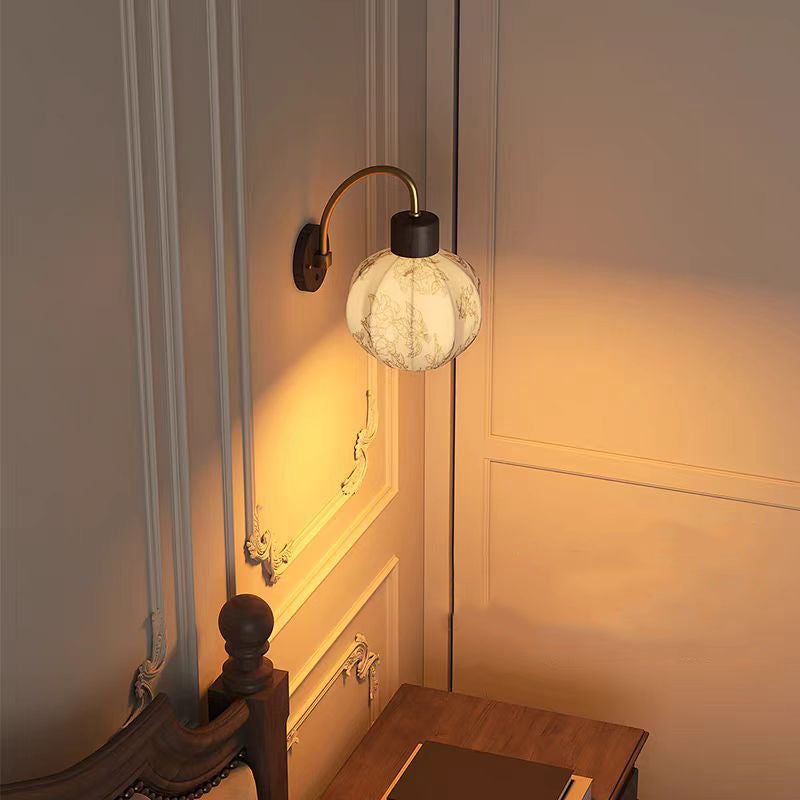 Curved Pole Round Ball Wall Lamp