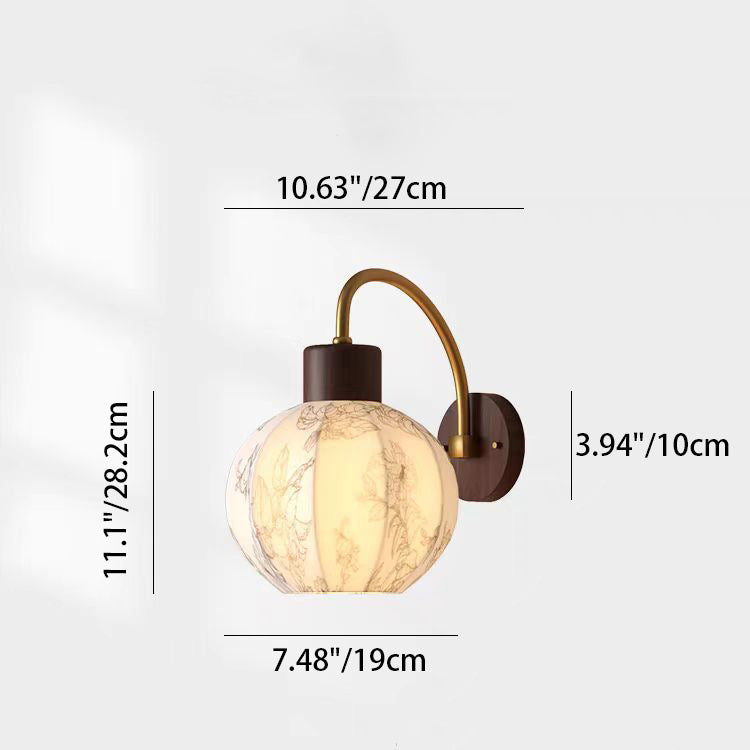 Curved Pole Round Ball Wall Lamp