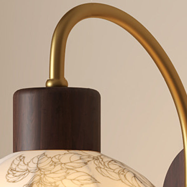 Curved Pole Round Ball Wall Lamp