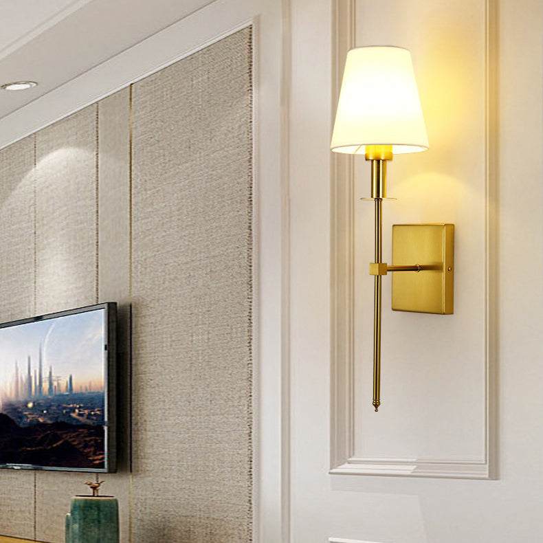 Round Cylinder Trapezoid Fabric Wall Lamp