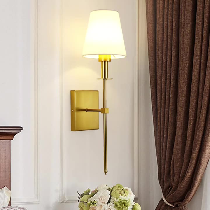 Round Cylinder Trapezoid Fabric Wall Lamp