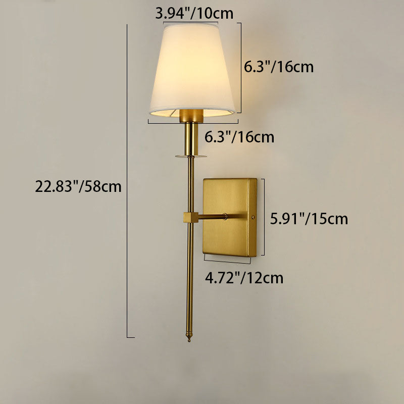 Round Cylinder Trapezoid Fabric Wall Lamp