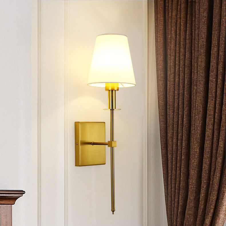 Round Cylinder Trapezoid Fabric Wall Lamp
