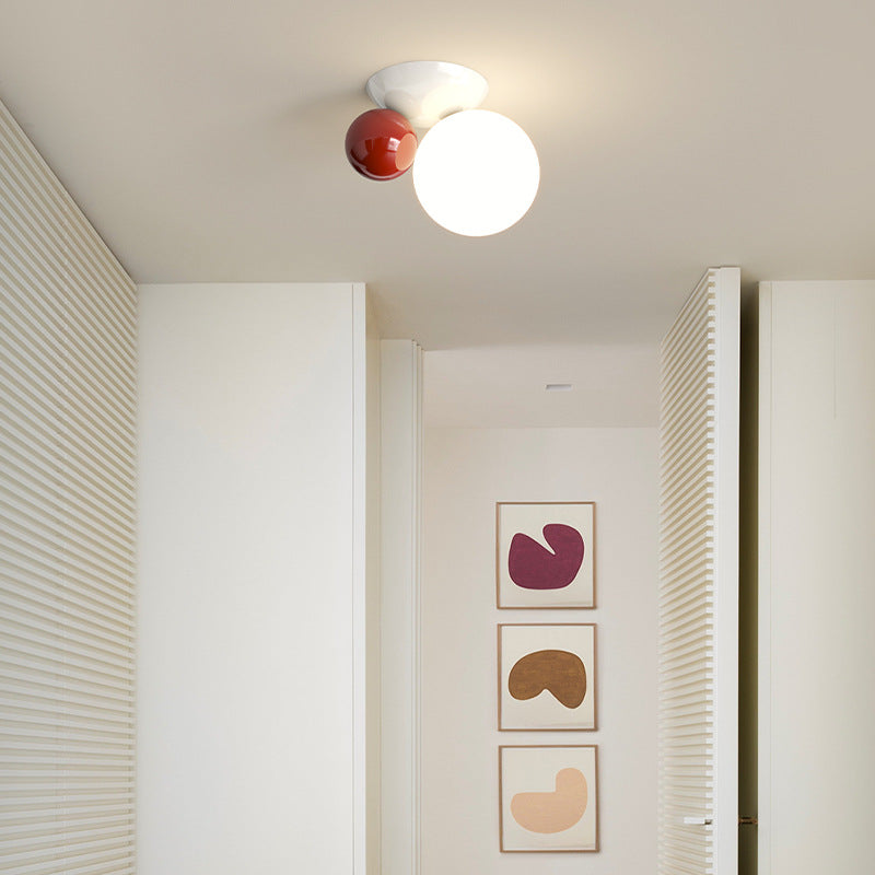 Round Globe Iron Plastic Wall Lamp