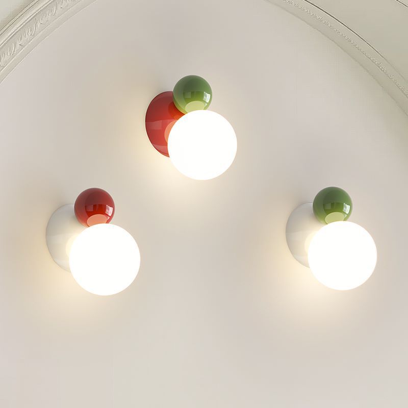 Round Globe Iron Plastic Wall Lamp