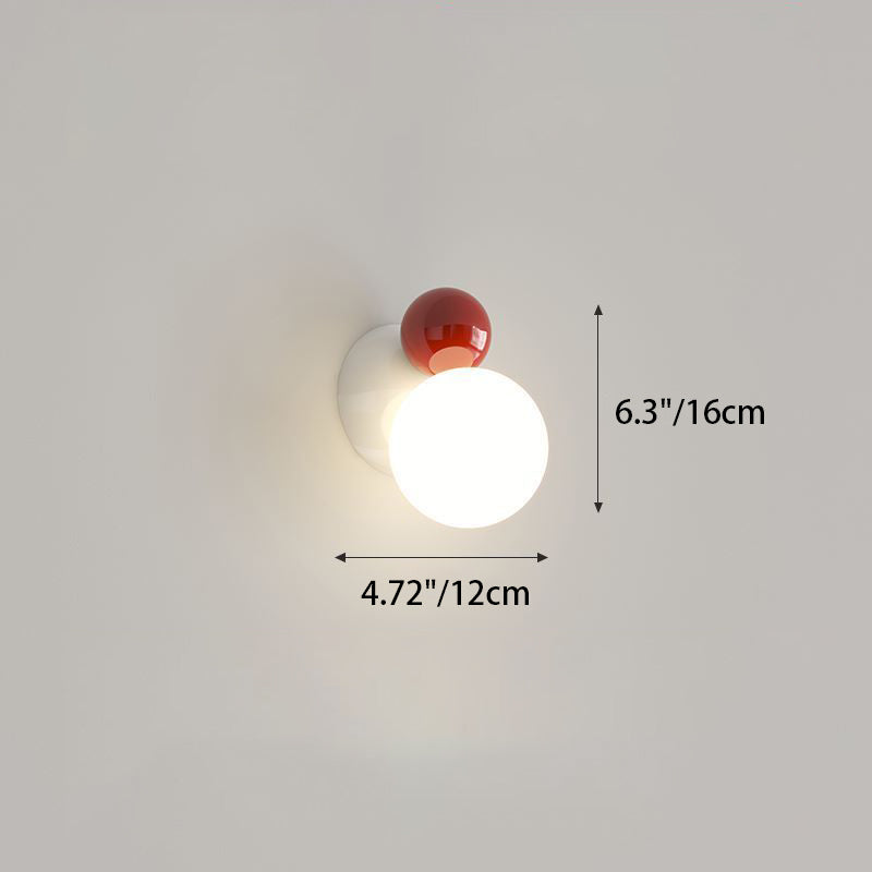 Round Globe Iron Plastic Wall Lamp
