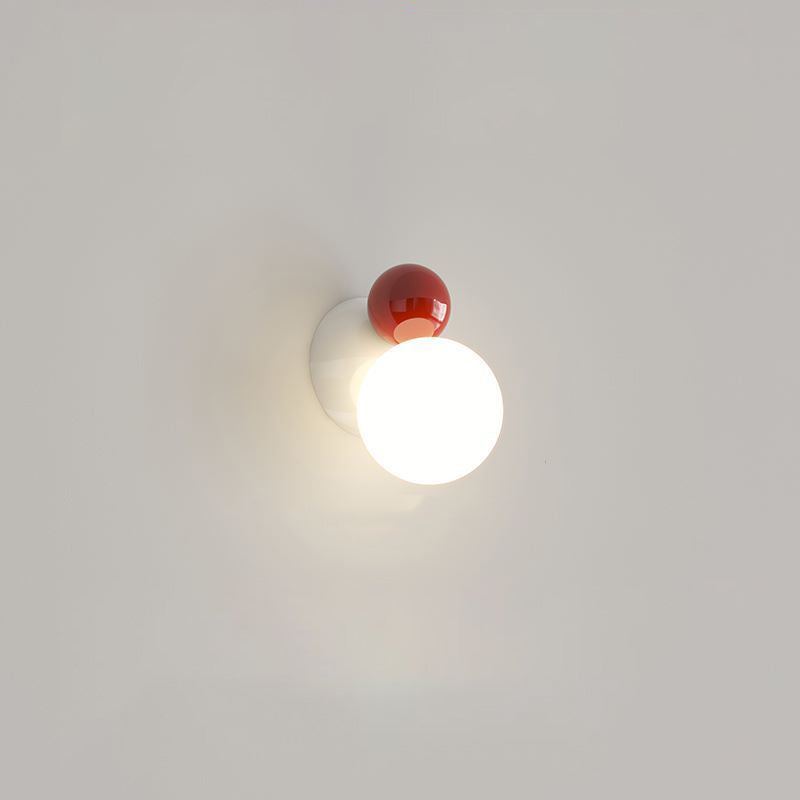 Round Globe Iron Plastic Wall Lamp