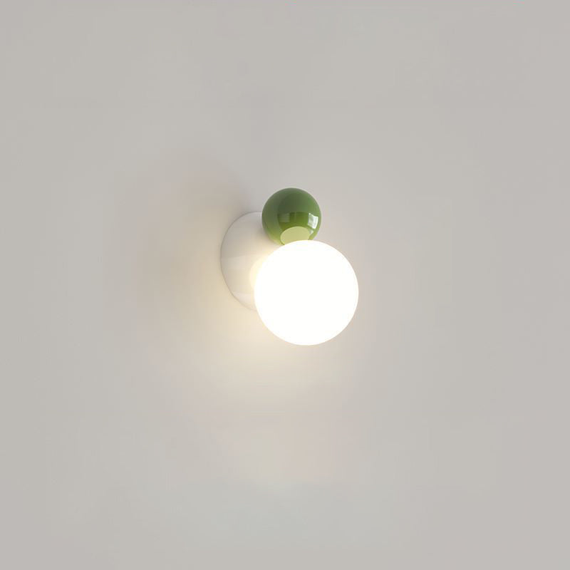 Round Globe Iron Plastic Wall Lamp
