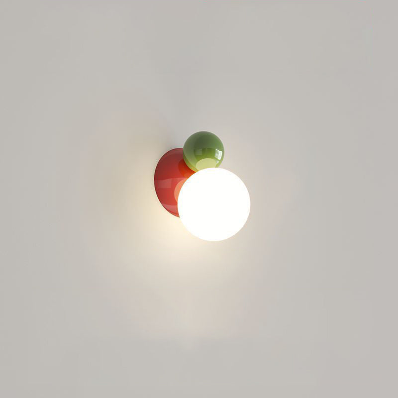 Round Globe Iron Plastic Wall Lamp