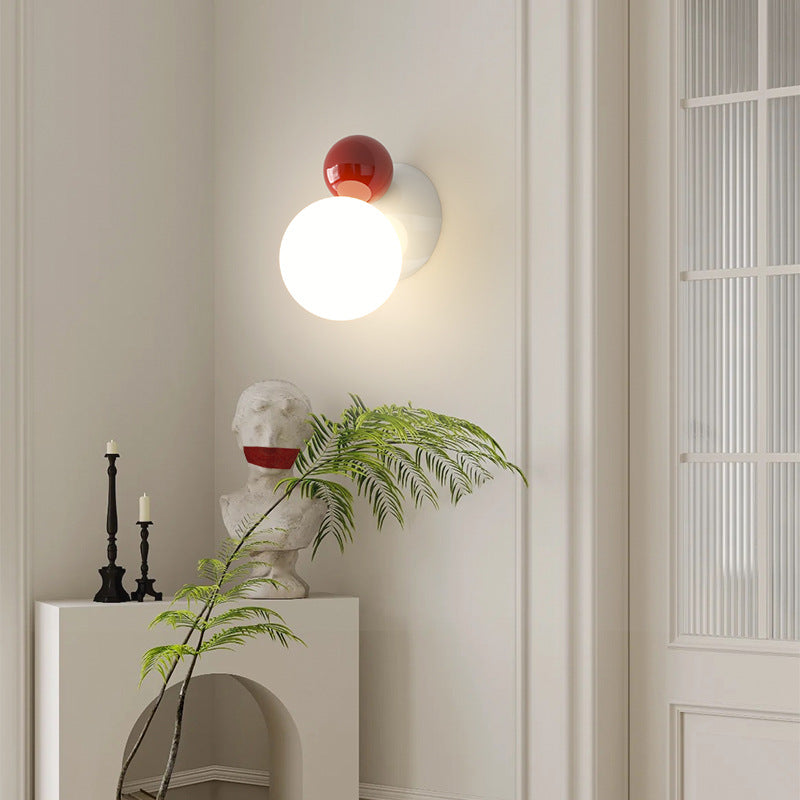 Round Globe Iron Plastic Wall Lamp