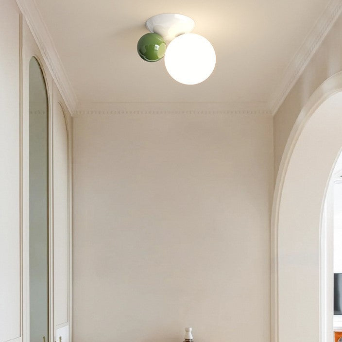 Round Globe Iron Plastic Wall Lamp