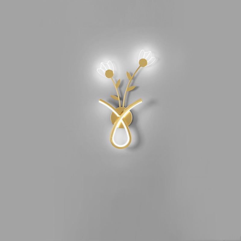 Line Flower Iron Frame Wall Lamp