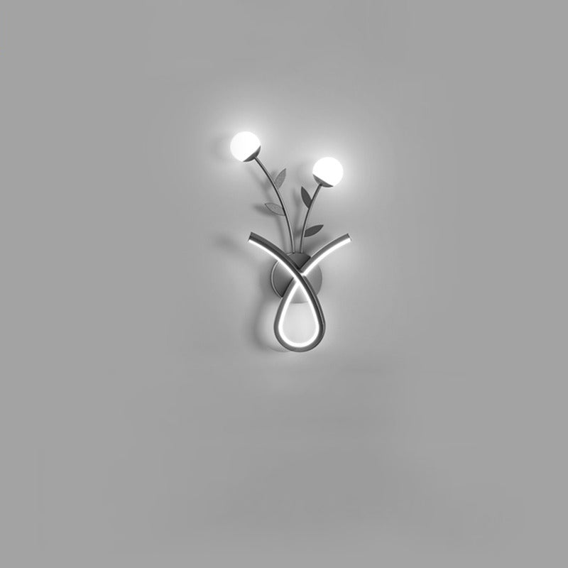Line Flower Iron Frame Wall Lamp