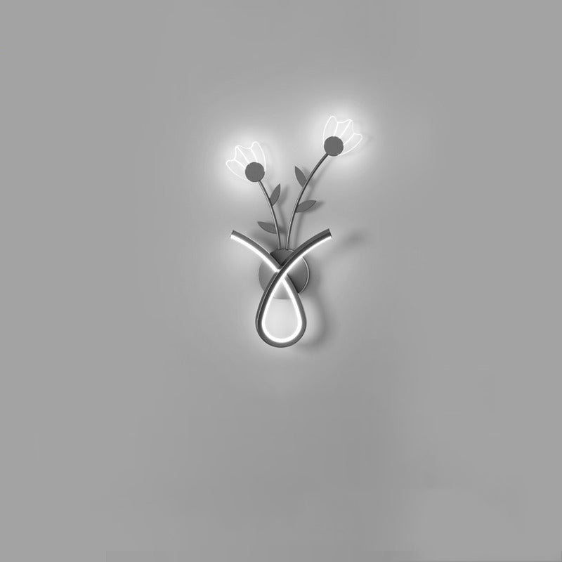 Line Flower Iron Frame Wall Lamp