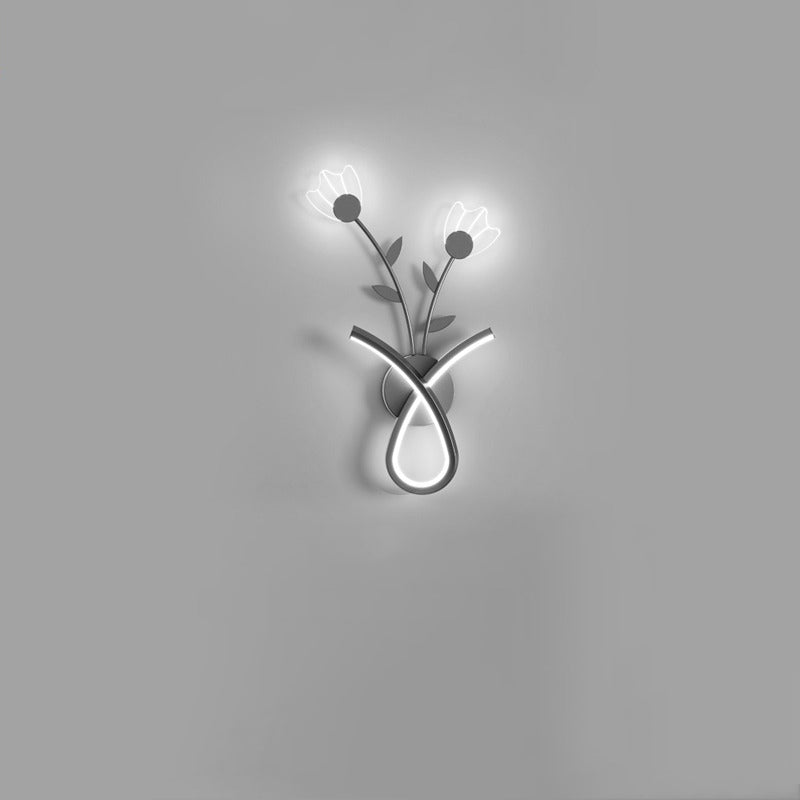 Line Flower Iron Frame Wall Lamp
