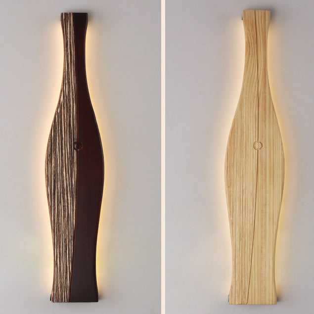 Vase Shape Wood Aluminum Wall Lamp