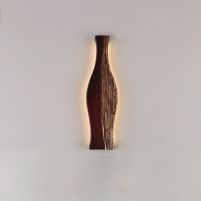 Vase Shape Wood Aluminum Wall Lamp