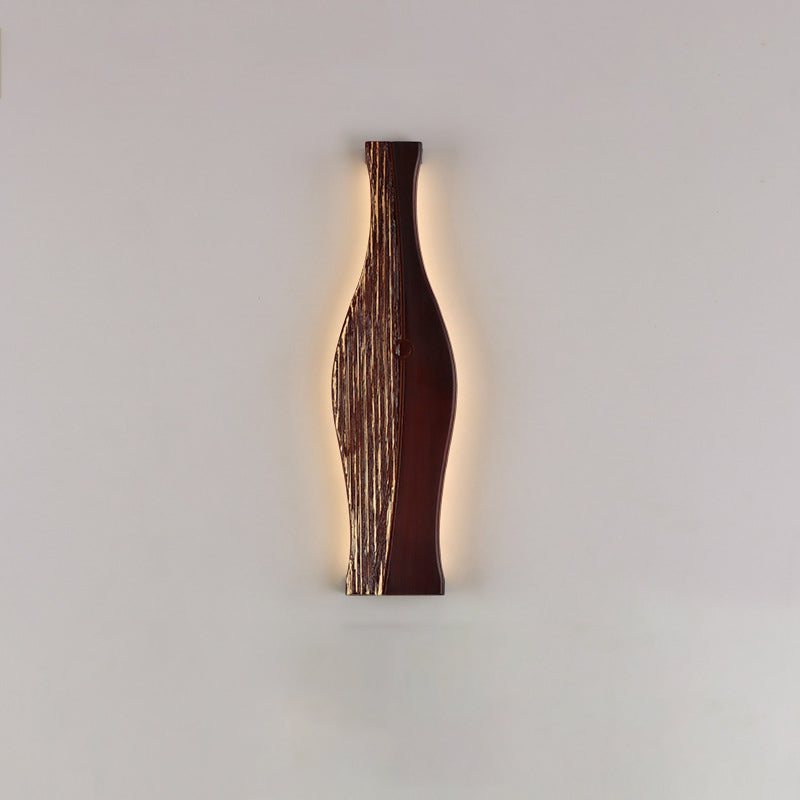 Vase Shape Wood Aluminum Wall Lamp